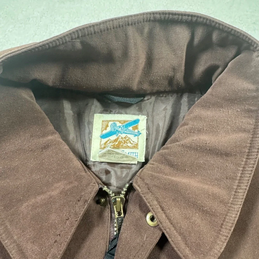 TravelSmith Bomber Jacket Mens XXL Brown Good Faux Suede Zip Up USA Made